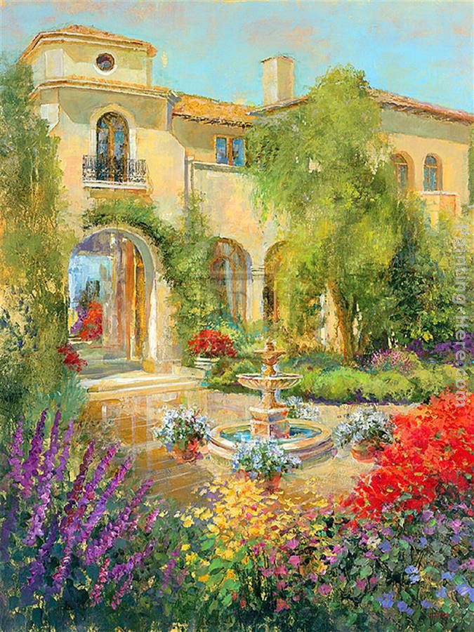 Spanish Courtyard II painting - Michael Longo Spanish Courtyard II art painting